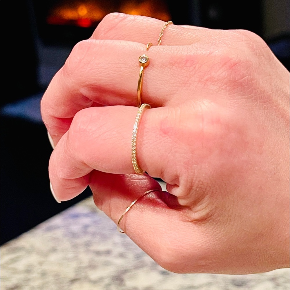 Gold micro pave eternity band .925